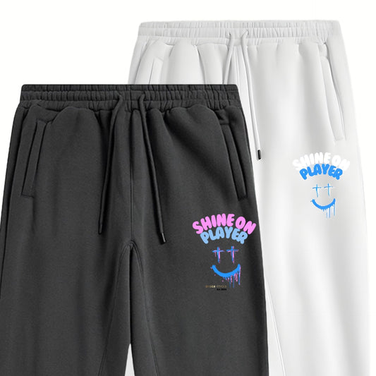 Fleece-Lined Unisex Joggers [Dark Grey | White] image 1