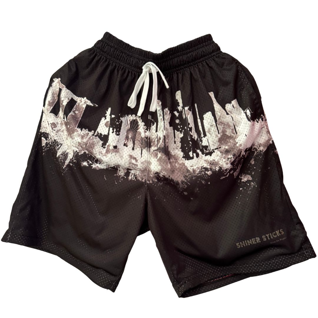 Singapore Skyline Mesh Athletic Shorts image 1