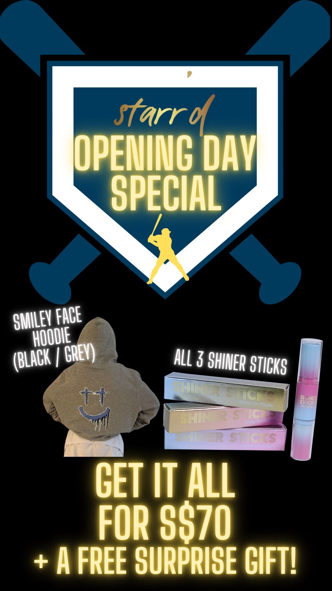 Starr'd Athletics Baseball Opening Day Bundle image 0