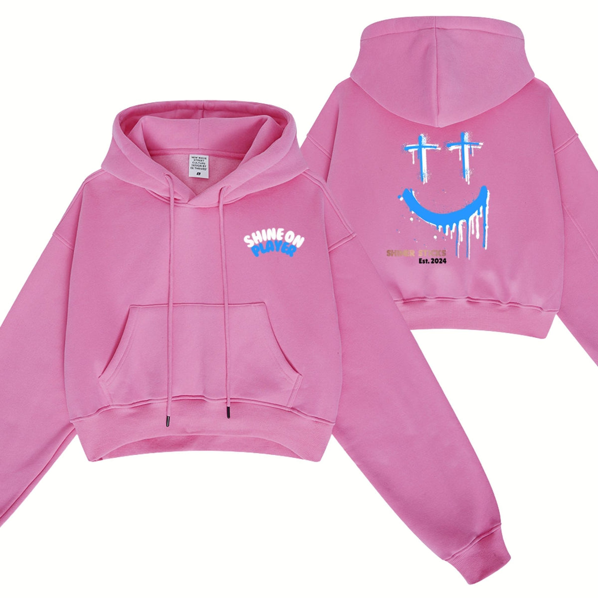 Fleece-Lined Cropped Hoodies [Dark Grey | White | Tan | Pink] image 5