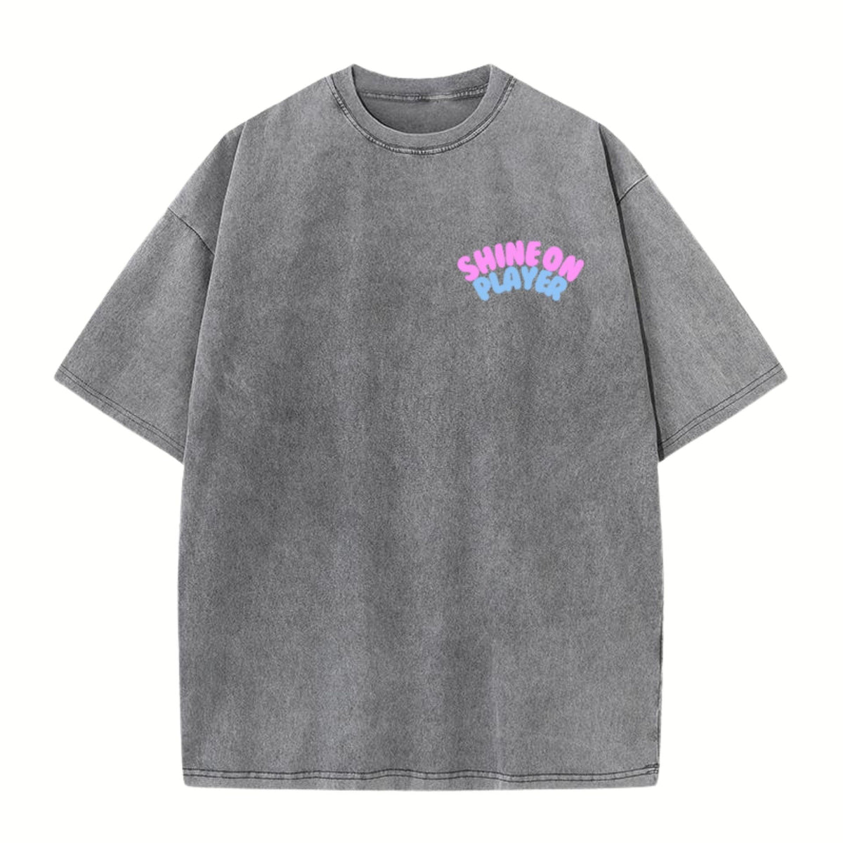 Oversized Acid-Washed Smiley Face Tshirt image 2