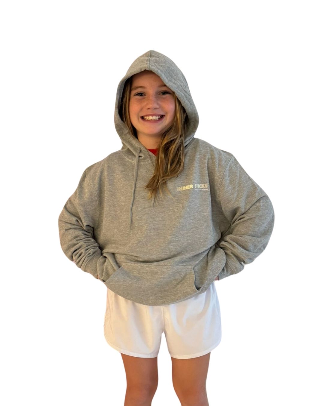 Smiley Face Light Hoodie Unisex [Black | Grey] image 1