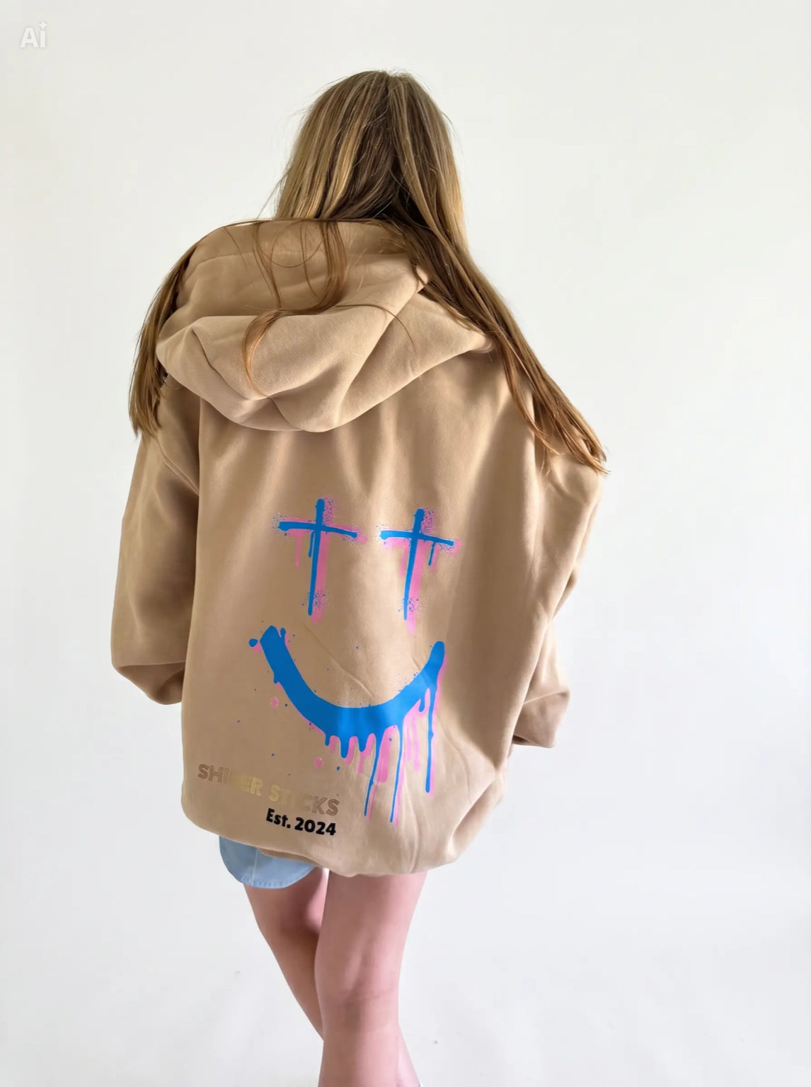 Fleece-Lined Oversized Hoodies [Dark Grey | White | Khaki | Pink] image 4