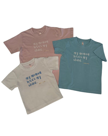 "my momma loves my shine" Kid's T-shirt [White | Blue | Pink] image 0