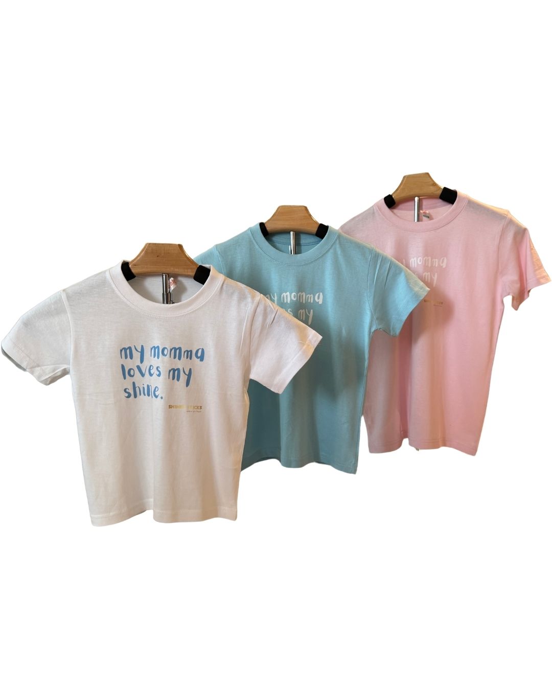 "my momma loves my shine" Kid's T-shirt [White | Blue | Pink] image 4