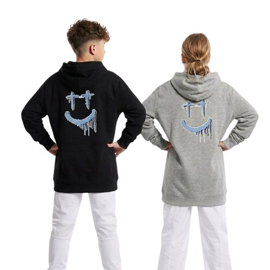 Smiley Face Light Hoodie Unisex [Black | Grey] image 0
