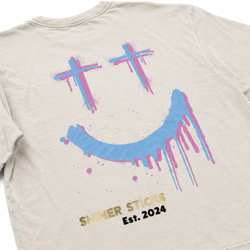 Oversized Acid-Washed Smiley Face Tshirt image 6
