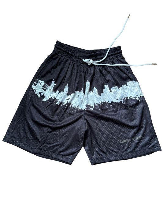 NYC Skyline Mesh Athletic Shorts image 1