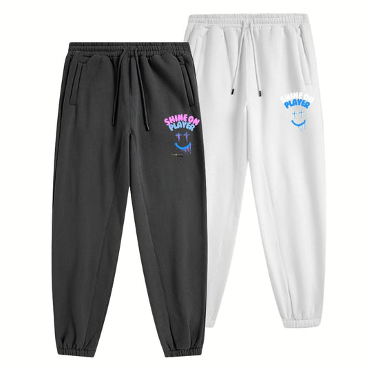 Fleece-Lined Unisex Joggers [Dark Grey | White] image 0