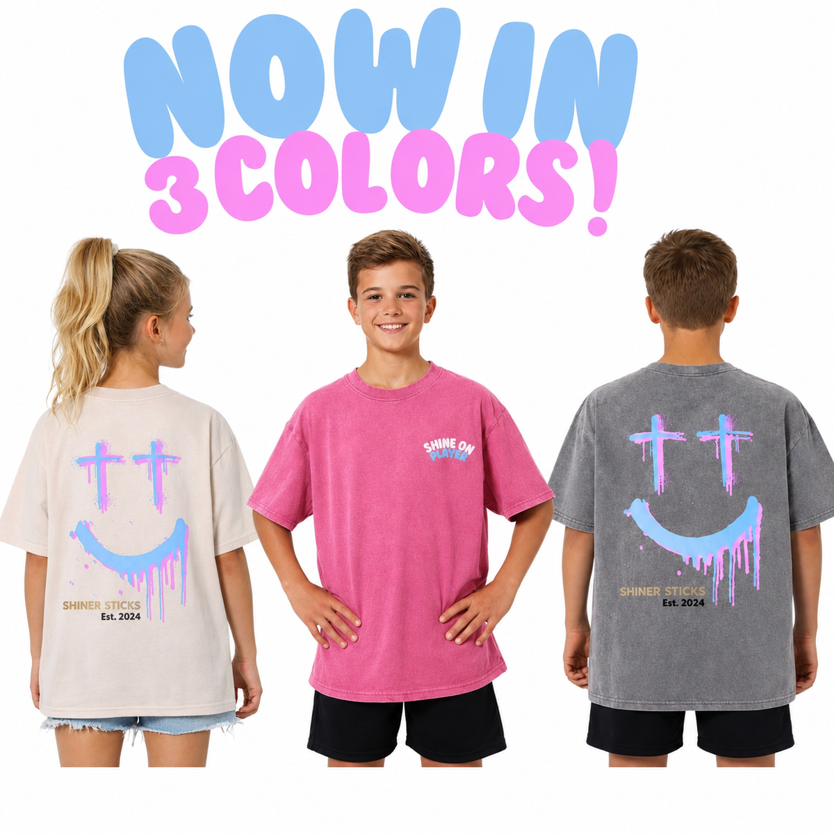 Oversized Acid-Washed Smiley Face Tshirt image 0