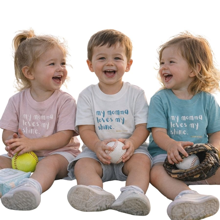"my momma loves my shine" Kid's T-shirt [White | Blue | Pink] image 1