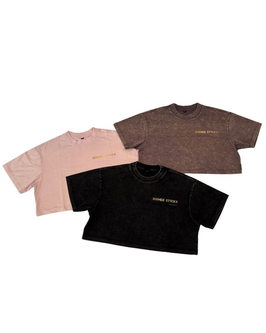 Shiner Sticks Crop Top [Black | Grey | Pink] image 0