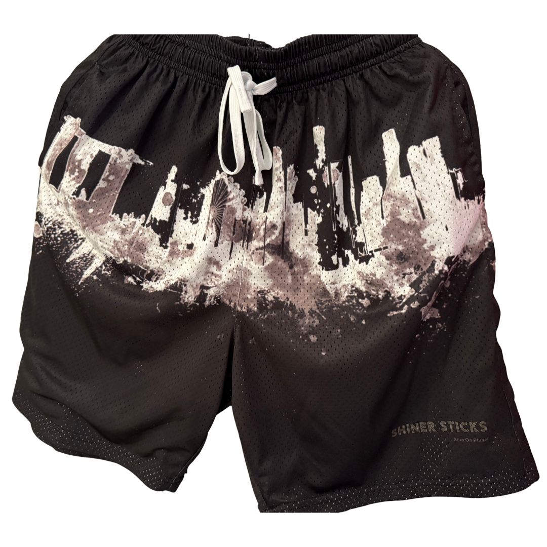Singapore Skyline Mesh Athletic Shorts image 2